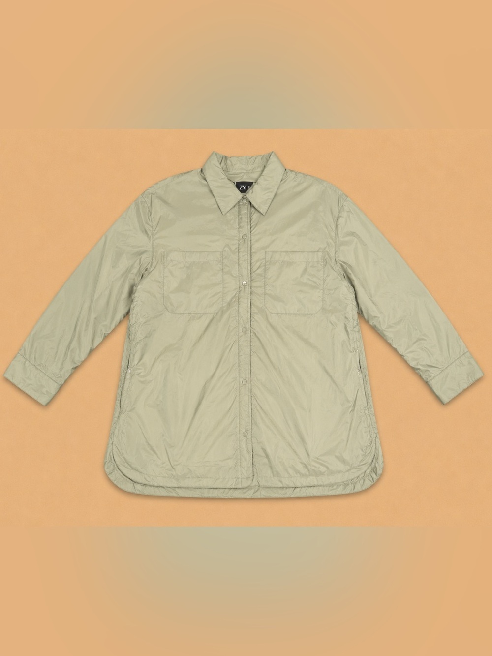 Zara Light Beige Quilted Puffer Jacket - Picture 3 of 3